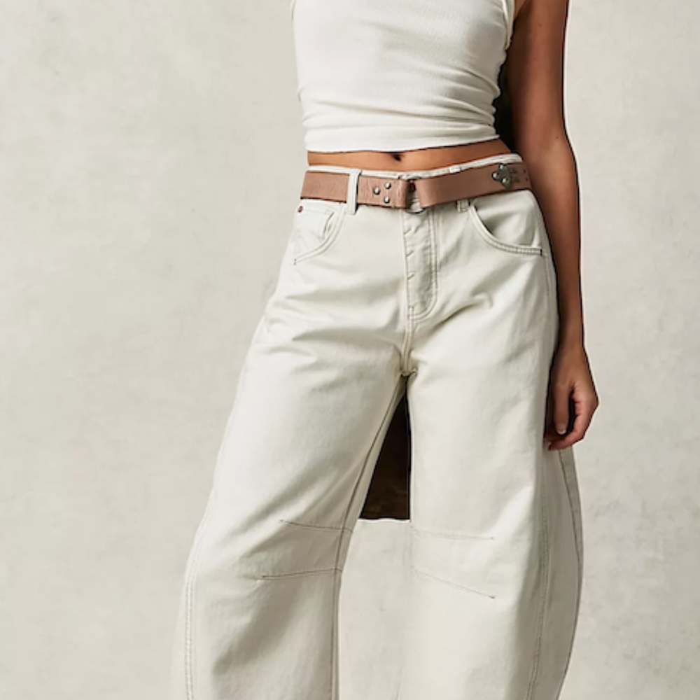 We The Free Good Luck Mid-Rise Barrel Jeans